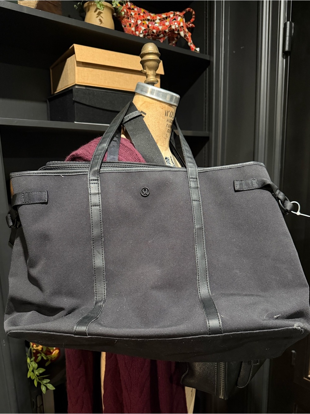 lululemon athletica Black Canvas  Tote
